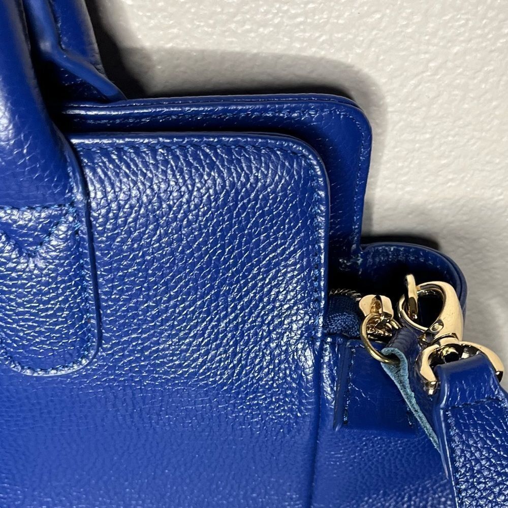 Rare Onna Ehrlich Bright Blue Pebbled Leather HandBag Purse With Tassel … - Picture 6 of 8